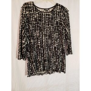 Women's Elementz Black And White Polka Dot Ruffled Tiered Blouse Size 1X